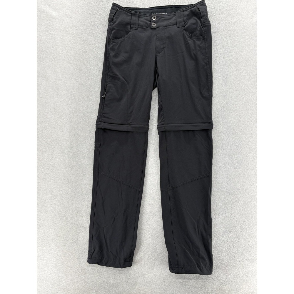 Columbia Arrowhead Trail Stretch Convertible Pants Womens 4 Black Omni-Shield
